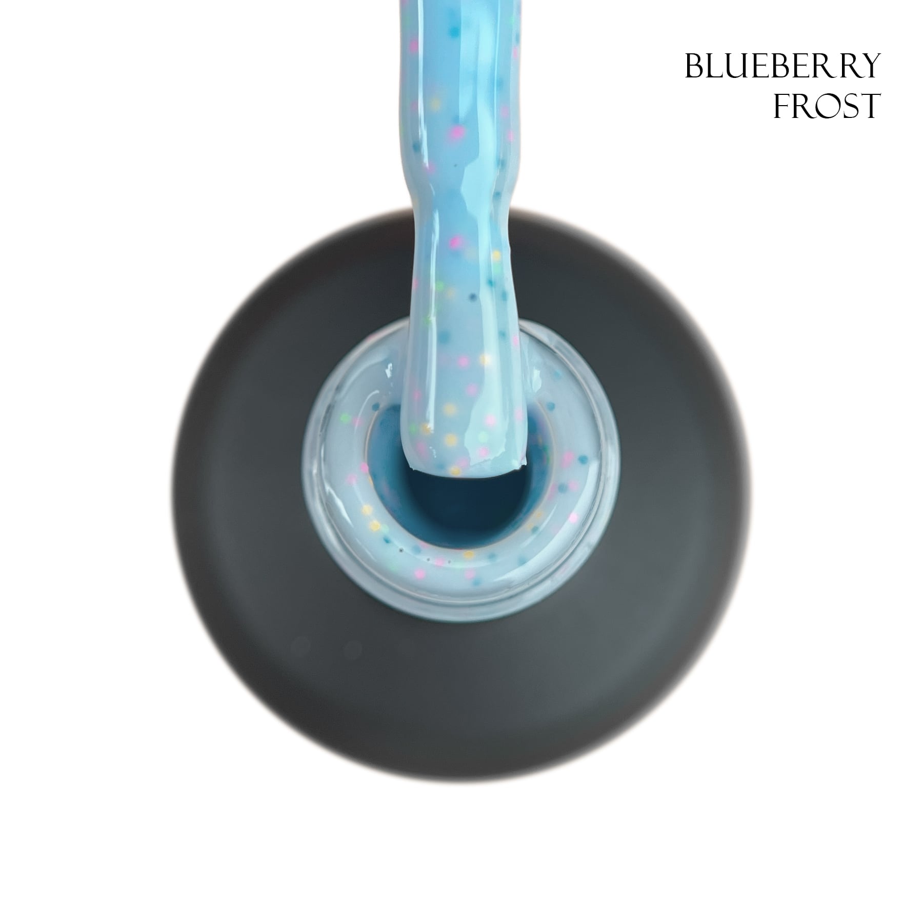 База для гель-лаку GLOSS Yogurt Base Blueberry Frost, 15 мл (ніжний блакитний з кольоровим конфетті)